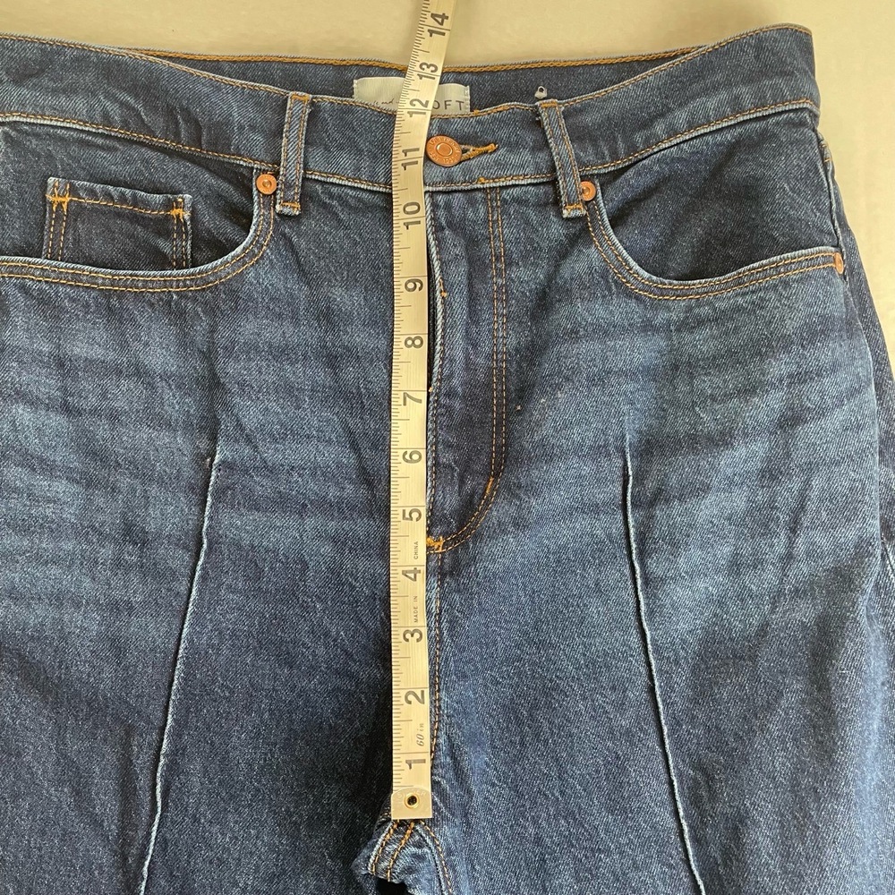 LOFT Dark Wash Straight Leg Jeans With Front Seam Size 28 6 - Picture 10 of 11